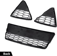 Grille inférieure du pare-chocs avant 3 pièces compatible avec Ford Focus S/SE 2012-2014, grille de pare-chocs avant en nid d'abeille