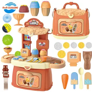 DADI Factory 3 IN 1 Suitcase Dessert Shop Cake Set Toy ice Cream Shop Toys Plastic ice Cream Toys For Girls