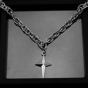 New Retro <b>Titanium</b> Steel Starlight Shaped Pendant Necklace Simple Niche Design Hiphop Style Unisex's Necklaces Fashion Jewelry - Product Image 1