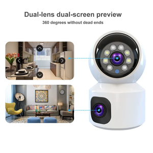 Caméra pour animaux de compagnie V380 à double écran WiFi 360° °   Caméra de surveillance inclinable et orientable avec application, télécommande, détection de mouvement, caméra IR pour la maison, le bureau, le magasin - Product Image 5