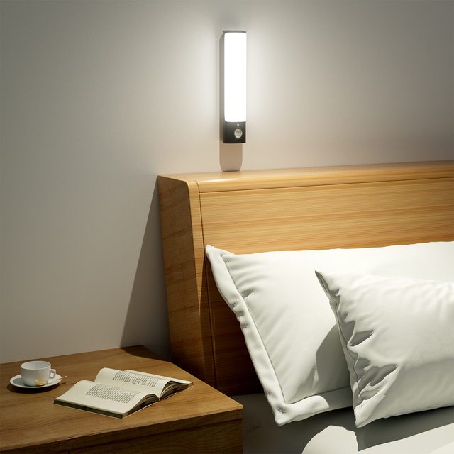 Indoor Bedroom Usb Rechargeable Lighting Wall Stair Infrared Cabinet Led Night Motion Sensor Wireless Step Closet Light
