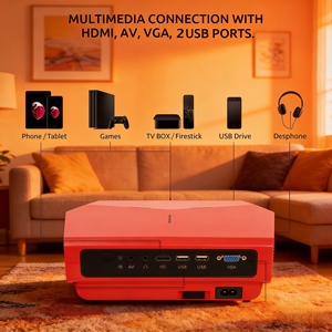 Proyector LED Inteligente Portátil Compatible con Full HD <span class=keywords><strong>4K</strong></span>, Modelo A4300, con 4500-5000 Lúmenes y Android, para Cine en Casa - Product Image 2