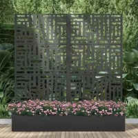 Jardinières carrées en acier et bacs à fleurs intégrés pour jardin extérieur avec trou de drainage - Conception multifonctionnelle