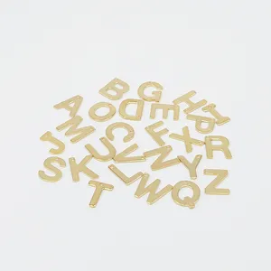 Letter Charms For Jewelry Making DIY Alphabet Letters For Bracelets Stainless Steel Alphabet Letter Jewelry Making 18K Gold