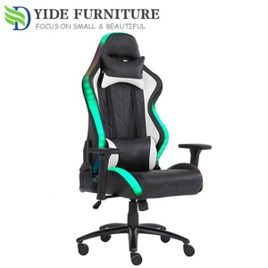 <span class=keywords><strong>Silla</strong></span> Gamer RGB con Logo de juego de oficina, sillón <span class=keywords><strong>Gaming</strong></span> con luces y altavoces, color blanco y negro - Product Image 5