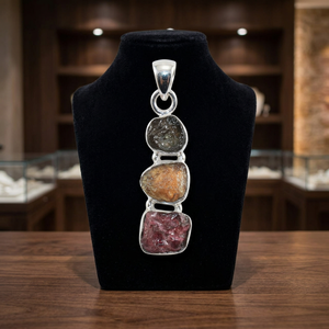 Pendentif de fiançailles en tourmaline brute naturelle A+ avec sertissage clos, bijoux en argent sterling 925, vente en gros, tendance - Product Image 3