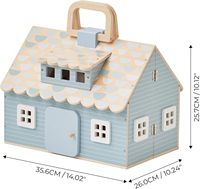 Cottage en bois pliable Portable Little World pour maison de poupée 12 accessoires et 4 Figurines jouet éducatif pour filles 3 +