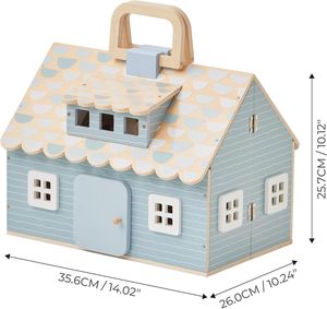 Piccolo mondo portatile pieghevole Cottage in legno per la casa delle bambole 12 accessori e 4 figurine <span class=keywords><strong>giocattolo</strong></span> educativo per le ragazze 3 + - Product Image 3