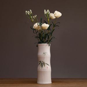 Hand-painted White Porcelain Chinese-style Hydroponic Flower <b>Vase</b> Lotus Design <b>Small</b> Decorative Desktop <b>Vase</b> for Scenic Areas - Product Image 2