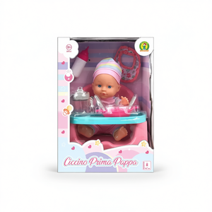 Ciccino Prima Pappa Baby Doll 30Cm Feeding <b>Set</b> With High Chair And Accessories For Kids Playtime - Product Image 3