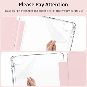 เคสสำหรับ <span class=keywords><strong>iPad</strong></span> <span class=keywords><strong>Pro</strong></span> <span class=keywords><strong>12.9</strong></span> นิ้ว แบบพับสามตอน ฝาหลังแข็งใส PC พร้อมช่องใส่ดินสอ สำหรับ <span class=keywords><strong>iPad</strong></span> <span class=keywords><strong>12.9</strong></span> นิ้ว รุ่นที่ 6/5/4/3 - Product Image 3