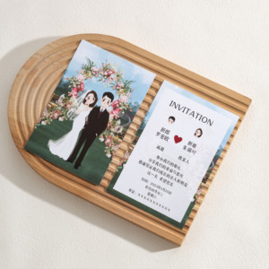 การ์ดเชิญงานแต่งงานแบบกระดาษเนื้อพิเศษ ร้านดอกไม้ การ์ดอวยพรพร้อมซองใส - Product Image 4