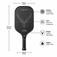 Raquette de pickleball légère en fibre de carbone série Deer T700, 16 mm, norme USAPA, raquette professionnelle, divertissement, Lingjun Smart Factory