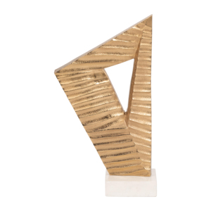 Scultura Geometrica Arte Moderna Decorativa Finitura Oro per Soggiorno Ufficio Bagno Accento per Mensola - Product Image 1