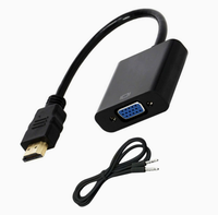 Kabel Konverter Definisi Tinggi ke VGA dengan Dukungan Audio dan Daya USB Opsional untuk Laptop, Proyektor, Monitor