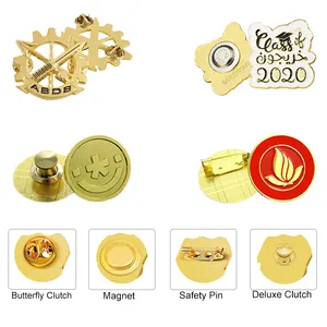 Broches en émail avec Logo personnalisé de haute qualité, Badges durs mignons, broches en étoile d'or pour femmes