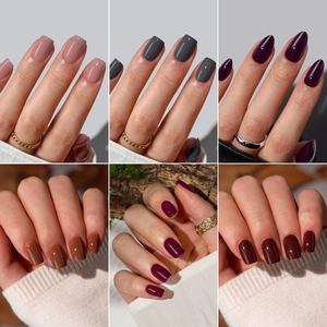 เล็บปลอม BTArtbox สีพื้นล้วน พร้อมกาว ขายส่ง เล็บเจลนิ่มสีน้ำตาลทรงสี่เหลี่ยมสั้น แบบกดติด ขายส่งจำนวนมาก - Product Image 2