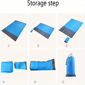 Tapis pliable portable pour 7 adultes, en polyester, pour la famille, les voyages en plein air, la plage, imperméable - Product Image 2