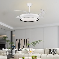 Ventilador de Techo LED Invisible de 42 Pulgadas con Luz, 42W, 4 Aspas, ABS, Fabricación Profesional de Alta Calidad, Proveedores Chinos