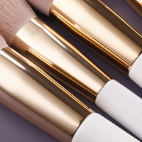 Kit de 12 pinceaux cosmétiques premium, pinceaux de maquillage synthétiques vegan avec pinceau éventail pour le visage, le blush, le contour, le correcteur et le blending des yeux
