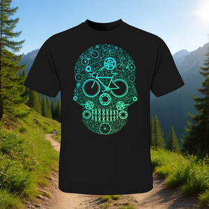 T-shirt sportiva Bicycle Lover Cycling Sugar Skull per ciclisti - Product Image 2