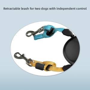 Correa Retráctil Doble para Perros, Antitirones, Sin Enredos, con Luz <span class=keywords><strong>LED</strong></span>, Moderna y Suave, para Paseos Nocturnos con Dos Perros y <span class=keywords><strong>Control</strong></span> - Product Image 3