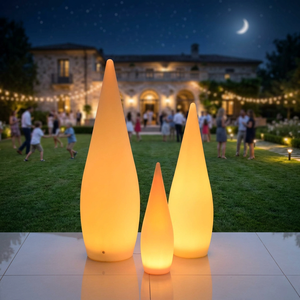 Lampe de sol LED en forme de goutte d'eau, lumière décorative pour pelouse, arrangement d'ambiance pour parc, lampe de sol paysagère en matériau PE - Product Image 4