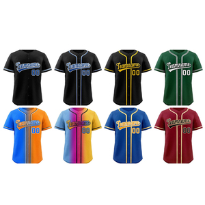 Gepersonaliseerd bedrukt professioneel honkbalshirt Naamnummer Logo Versterkte stiksels Sneldrogend 100% polyester sportteamshirt - Product Image 1