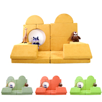 Canapé modulable pour enfants Saien Baby Deer en velours, 12 modules, canapé-lit en éponge, blocs de construction, chaise de jeu, canapés pour enfants