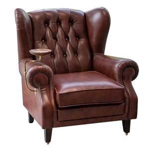 लिविंग रूम विंटेज स्टाइल क्लब के लिए आधुनिक लाउंज एक्सेंट सीगर कुर्सियाँ चमड़े के कार्यालय की कुर्सी - Product Image 5