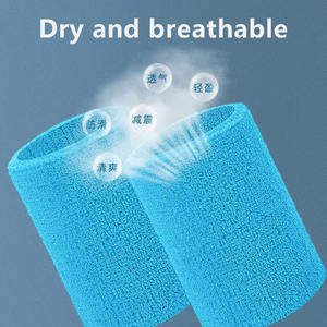 コットン吸湿発散性サッカーテニス冬スポーツスウェットバンドリストバンド刺繍生地工場卸売カスタム女性用 - Product Image 4