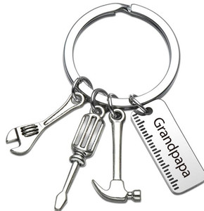 Felice festa del papà Set regalo luce in acciaio inox portachiavi tra cui cacciavite chiave a martello strumento per papà - Product Image 5