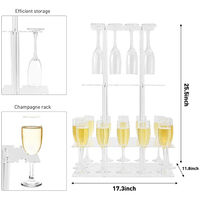 Support mural commercial moderne en acrylique personnalisé pour flûtes à vin et verres à pied – Idéal pour présentoirs