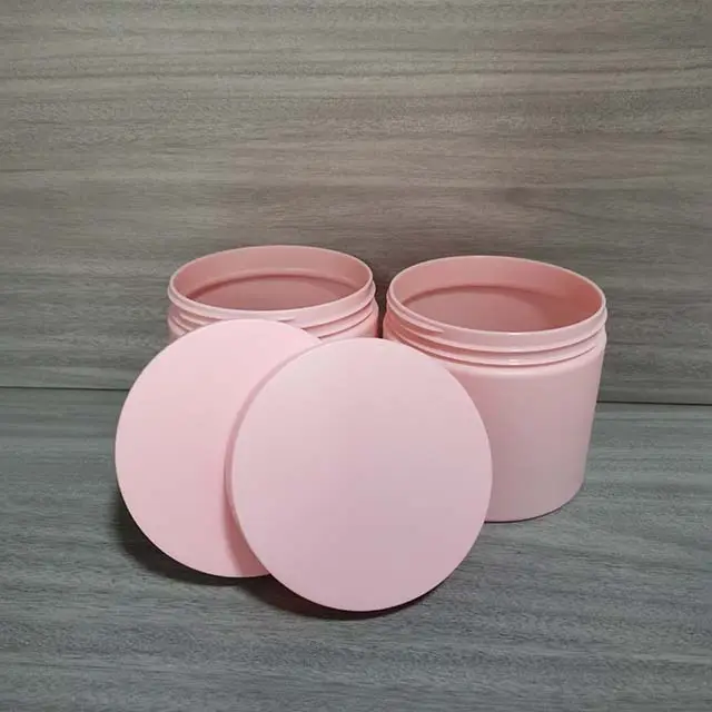 Custom 400ml PET Wide Mouth Plastic Bottle with matte Lid 89mm Pink matte Jar for Shampoo Conditioner Hair Mask for Skin Care