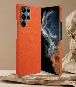 Tốt Nhất Bán Pebble Da Chính Hãng Bìa Trường Hợp Da Thật Thời Trang Trường Hợp Điện Thoại Đối Với Samsung <span class=keywords><strong>Galaxy</strong></span> S23 Siêu - Product Image 6