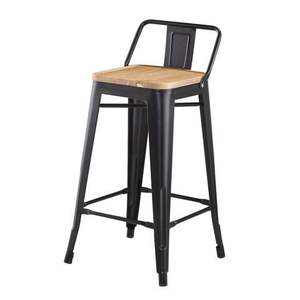 Tabouret de bar industriel en fer et manguier - Product Image 1