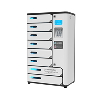 Y2Power UVC 8-Fach Fingerabdruck-gesicherter Smart Locker Handy-Desinfektions- und Ladestation mit 2 Größeren Fächern für iPad/Handy