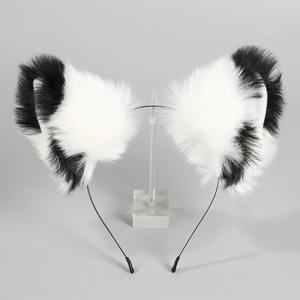 Nouveau style, bandeau léger fait main pour femme, en fausse fourrure douce, avec oreilles de <span class=keywords><strong>loup</strong></span>, renard ou chat, style anime - Product Image 4