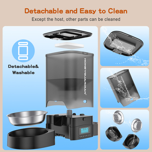 Pet <span class=keywords><strong>Food</strong></span> <span class=keywords><strong>Container</strong></span> com 3.5L capacidade lados separados para Multi Animais Gatos Cães Alimentador de Alimentos com Bacia De Aço Inoxidável - Product Image 6