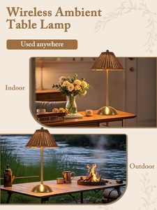 Retro Flower Shape LED Desk Lamp Type-C Rechargeable <b>Touch</b> Dimmable Metal Base European Style Bedroom Decorative Table Lamp - Product Image 4
