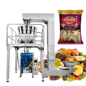 완전 자동 하드 캔디 감자 칩 땅콩 씨앗 건조 과일 견과류 스낵 식품 무게 및 포장 기계