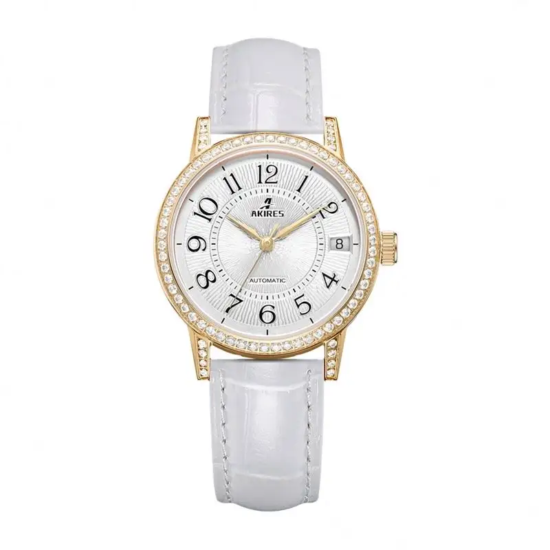 Diamond Watch Lady Automatic Woman Wrist Custom Logo Leather Women Luxury Womens Watches Latest Ladies Mechanical Watch