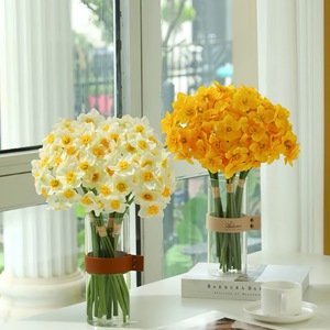 W-A0169 di alta qualità di seta artificiale narciso fiore Bouquet 6 teste narcisi fiore singolo narcisi per la decorazione della casa - Product Image 3
