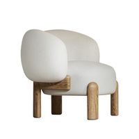 Nordic Boucle Fabric Beige Silla de sala de estar Accent Sofá Sillón individual Sillas modulares