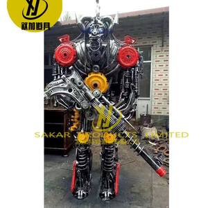 Escultura abstracta minimalista hecha <span class=keywords><strong>de</strong></span> <span class=keywords><strong>chatarra</strong></span>, adecuada para decoración <span class=keywords><strong>de</strong></span> jardines, estatua robot <span class=keywords><strong>de</strong></span> tamaño real. - Product Image 5