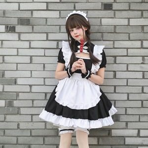 Black And White Chinese Style Maid Costume Dress For Women Stage Performance Cosplay Outfit Plus Size With Label - Product Image 2