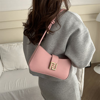 Sac bandoulière minimaliste de style français pour femme, forme carrée avec fermeture éclair, doublure en polyester – Sac à main élégant et polyvalent pour le quotidien