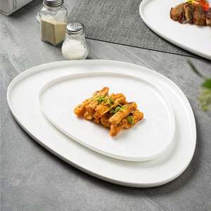 Plato de cena de cerámica irregular para restaurante, plato de porcelana blanca múltiple, plato plano, bandeja para servir postres de Pasta de frutas triangulares - Product Image 1