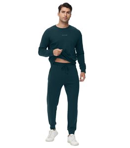 Survêtement de nuit pour hommes Survêtements athlétiques à manches longues 2 pièces tenue de course à pied Jogging vêtements de détente décontractés ensembles de costumes de sport - Product Image 4