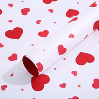 Papier de luxe métallisé haut de gamme pour emballage cadeau de fleurs, imperméable, double face, enduit de PVC, pour la Saint-Valentin, en gros